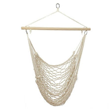 Load image into Gallery viewer, Safe Beige Hanging Hammock Chair Swing Rope Outdoor Indoor Bar Garden Seat Lazy Chair Collapsible Garden No Sticks Dropshipping