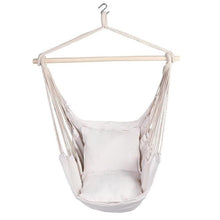 Load image into Gallery viewer, Safe Beige Hanging Hammock Chair Swing Rope Outdoor Indoor Bar Garden Seat Lazy Chair Collapsible Garden No Sticks Dropshipping